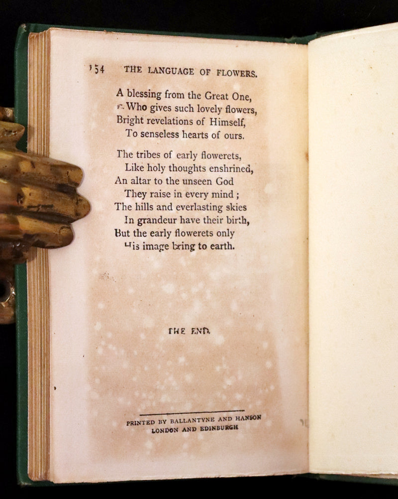 1875 Rare small Floriography Book ~ The Language and Sentiment of Flowers by Laura Valentine.