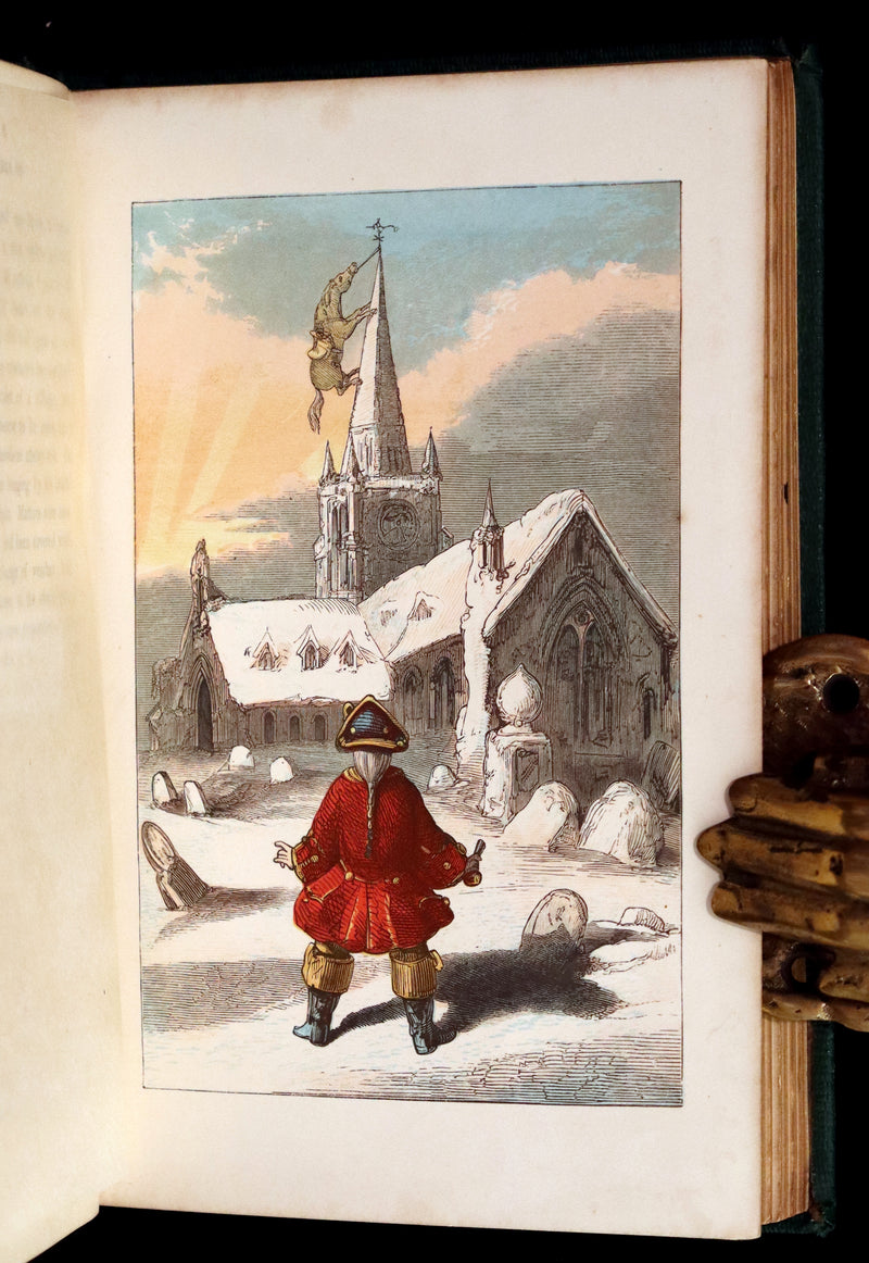 1859 Beautiful Edition - Travels & Adventures of Baron Munchausen, Color Illustrated by Crowquill.