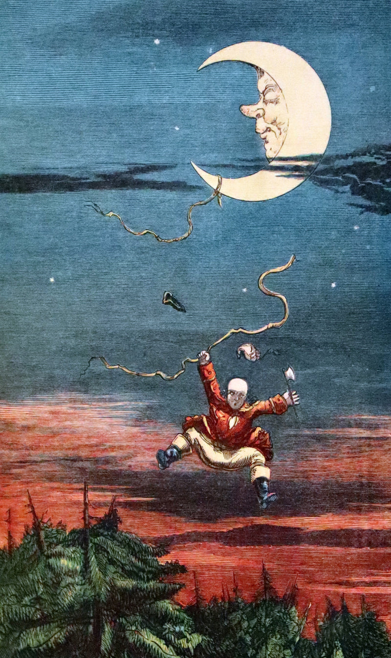 1859 Beautiful Edition - Travels & Adventures of Baron Munchausen, Color Illustrated by Crowquill.