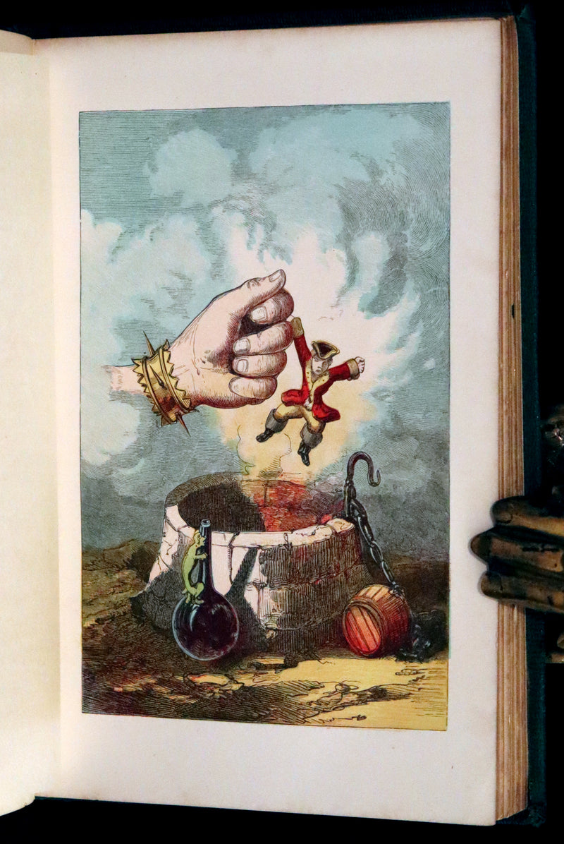 1859 Beautiful Edition - Travels & Adventures of Baron Munchausen, Color Illustrated by Crowquill.