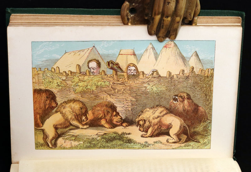 1859 Beautiful Edition - Travels & Adventures of Baron Munchausen, Color Illustrated by Crowquill.