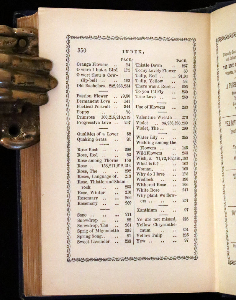 1865 Scarce Floriography Book ~ The Lover's Language of Flowers & The Floral Oracle.