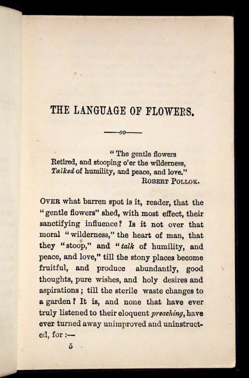 1850 Scarce Floriography Book ~ The Language of Flowers published by Milner and Company.