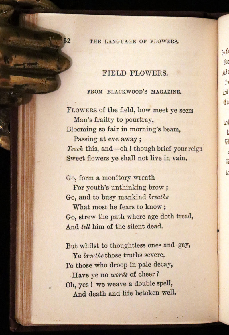 1850 Scarce Floriography Book ~ The Language of Flowers published by Milner and Company.