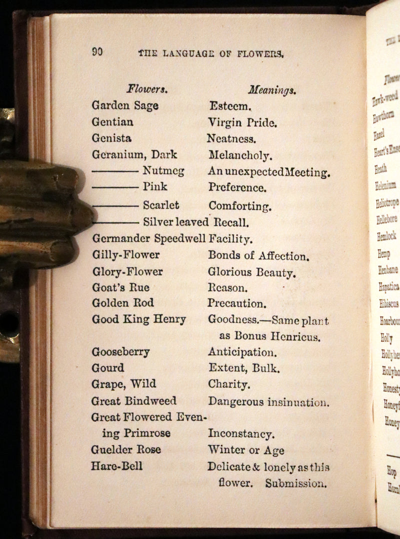 1850 Scarce Floriography Book ~ The Language of Flowers published by Milner and Company.
