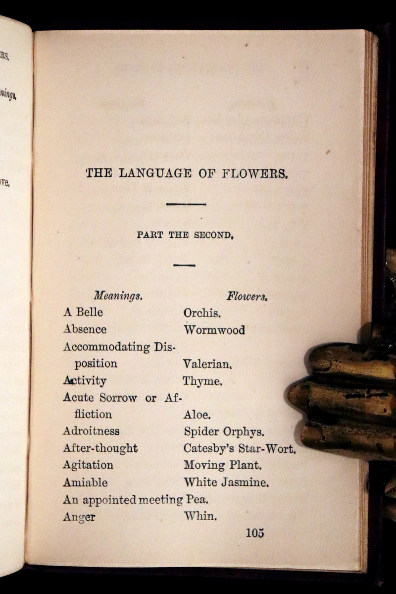 1850 Scarce Floriography Book ~ The Language of Flowers published by Milner and Company.