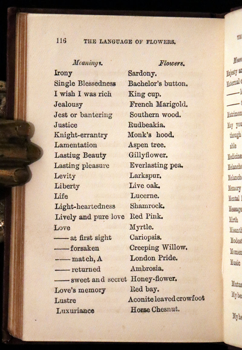 1850 Scarce Floriography Book ~ The Language of Flowers published by Milner and Company.