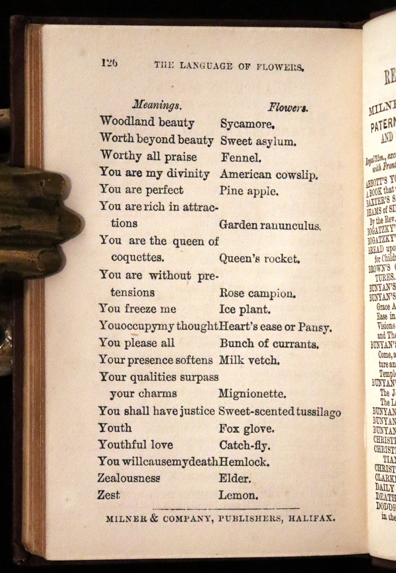 1850 Scarce Floriography Book ~ The Language of Flowers published by Milner and Company.