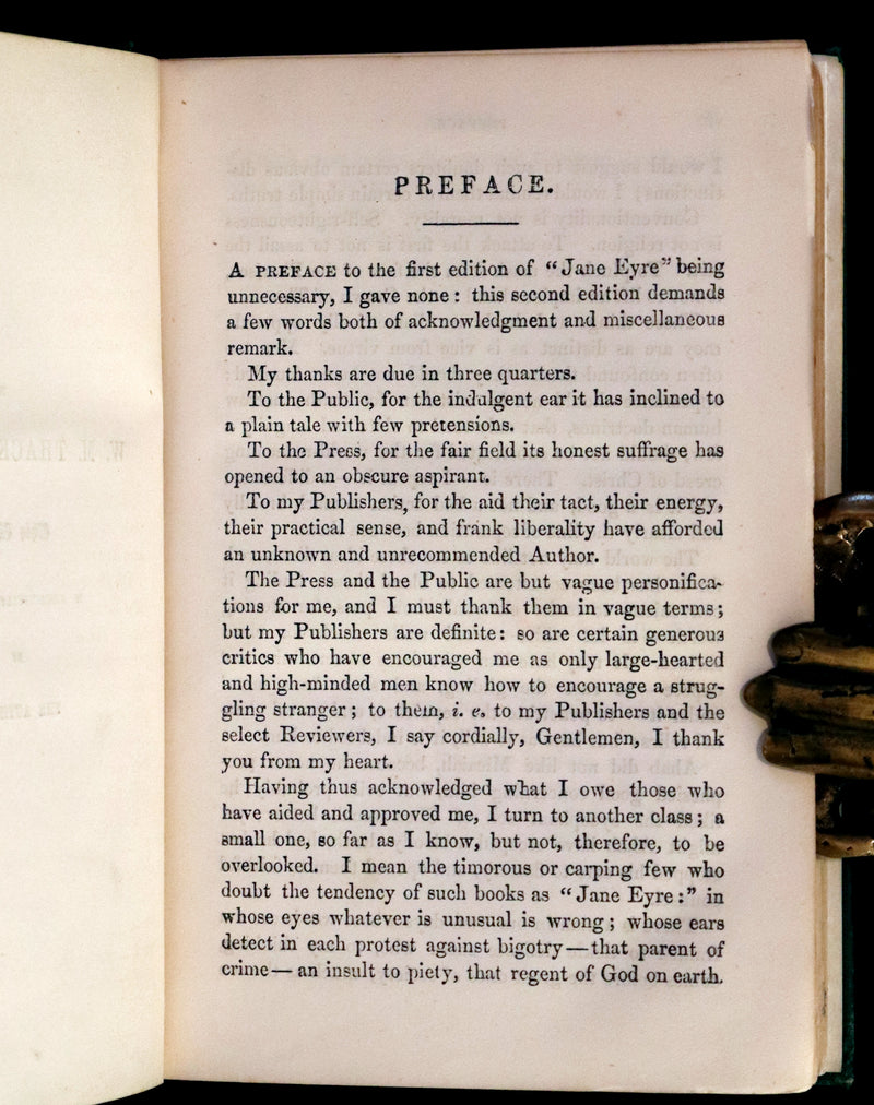 1886 Rare Victorian Book - JANE EYRE. An Autobiography by Currer Bell (CHARLOTTE BRONTË).