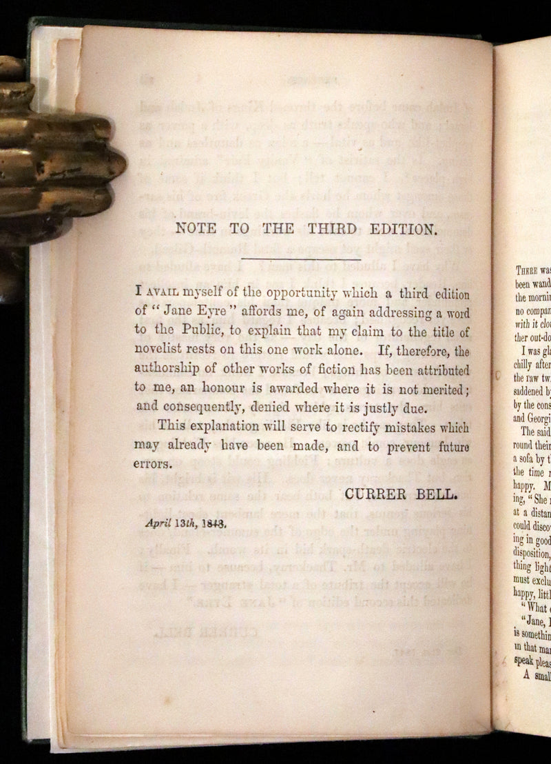 1886 Rare Victorian Book - JANE EYRE. An Autobiography by Currer Bell (CHARLOTTE BRONTË).