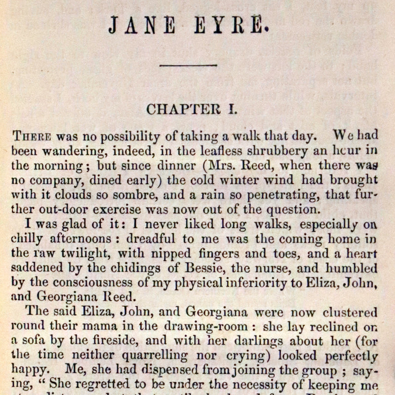 1886 Rare Victorian Book - JANE EYRE. An Autobiography by Currer Bell (CHARLOTTE BRONTË).