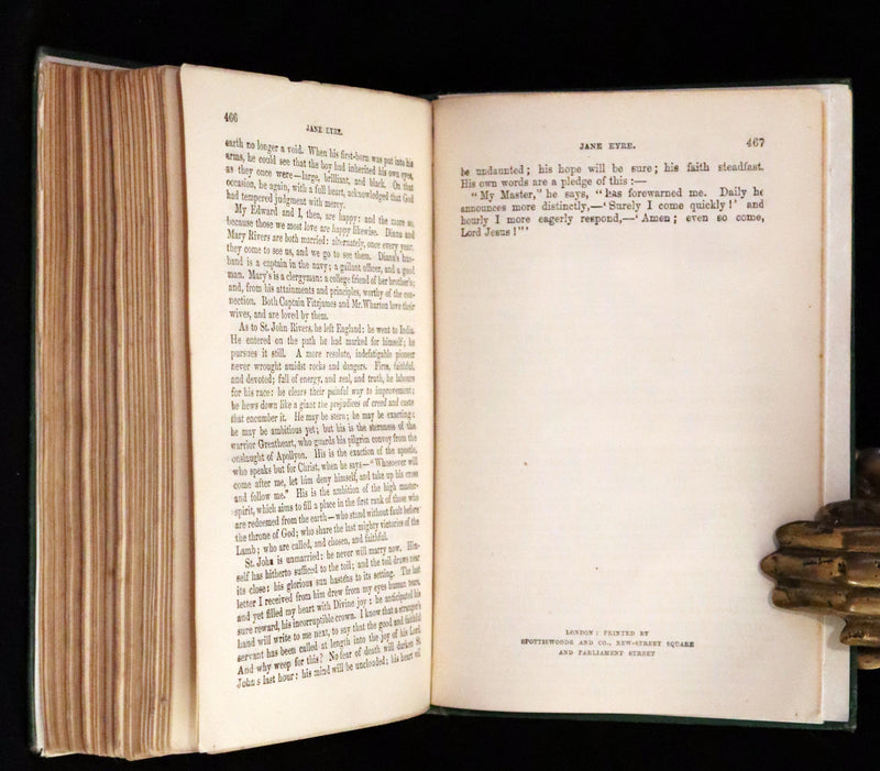 1886 Rare Victorian Book - JANE EYRE. An Autobiography by Currer Bell (CHARLOTTE BRONTË).