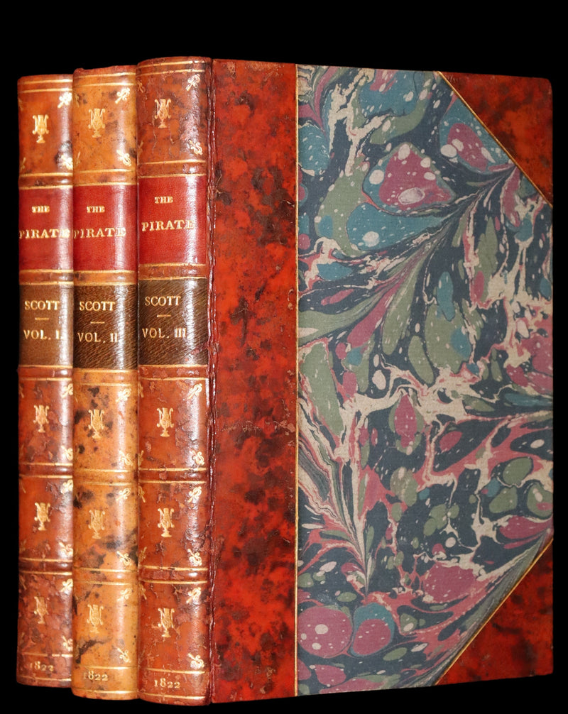 1822 Rare First Edition, Second State Book Set - The Pirate by Sir Walter Scott bound by Bayntun.