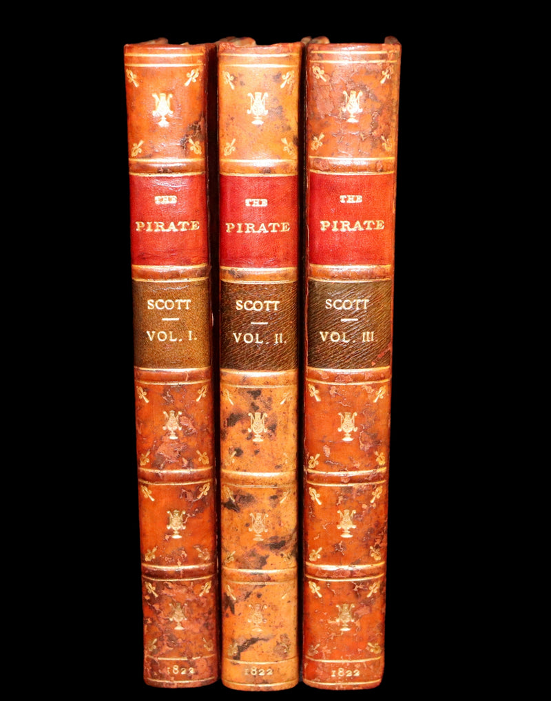 1822 Rare First Edition, Second State Book Set - The Pirate by Sir Walter Scott bound by Bayntun.