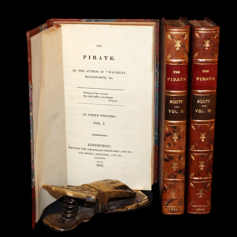 1822 Rare First Edition, Second State Book Set - The Pirate by Sir Walter Scott bound by Bayntun.