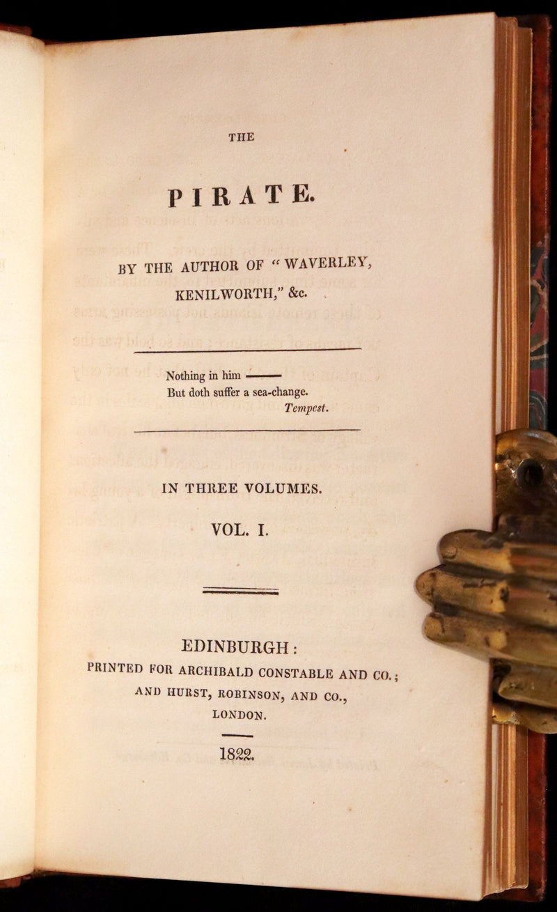 1822 Rare First Edition, Second State Book Set - The Pirate by Sir Walter Scott bound by Bayntun.