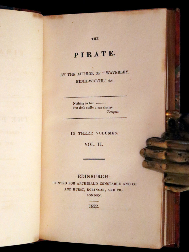 1822 Rare First Edition, Second State Book Set - The Pirate by Sir Walter Scott bound by Bayntun.