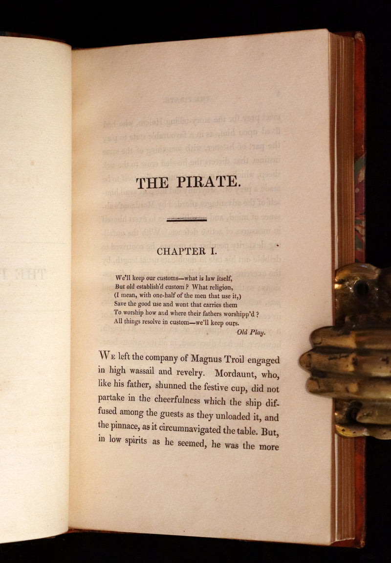 1822 Rare First Edition, Second State Book Set - The Pirate by Sir Walter Scott bound by Bayntun.