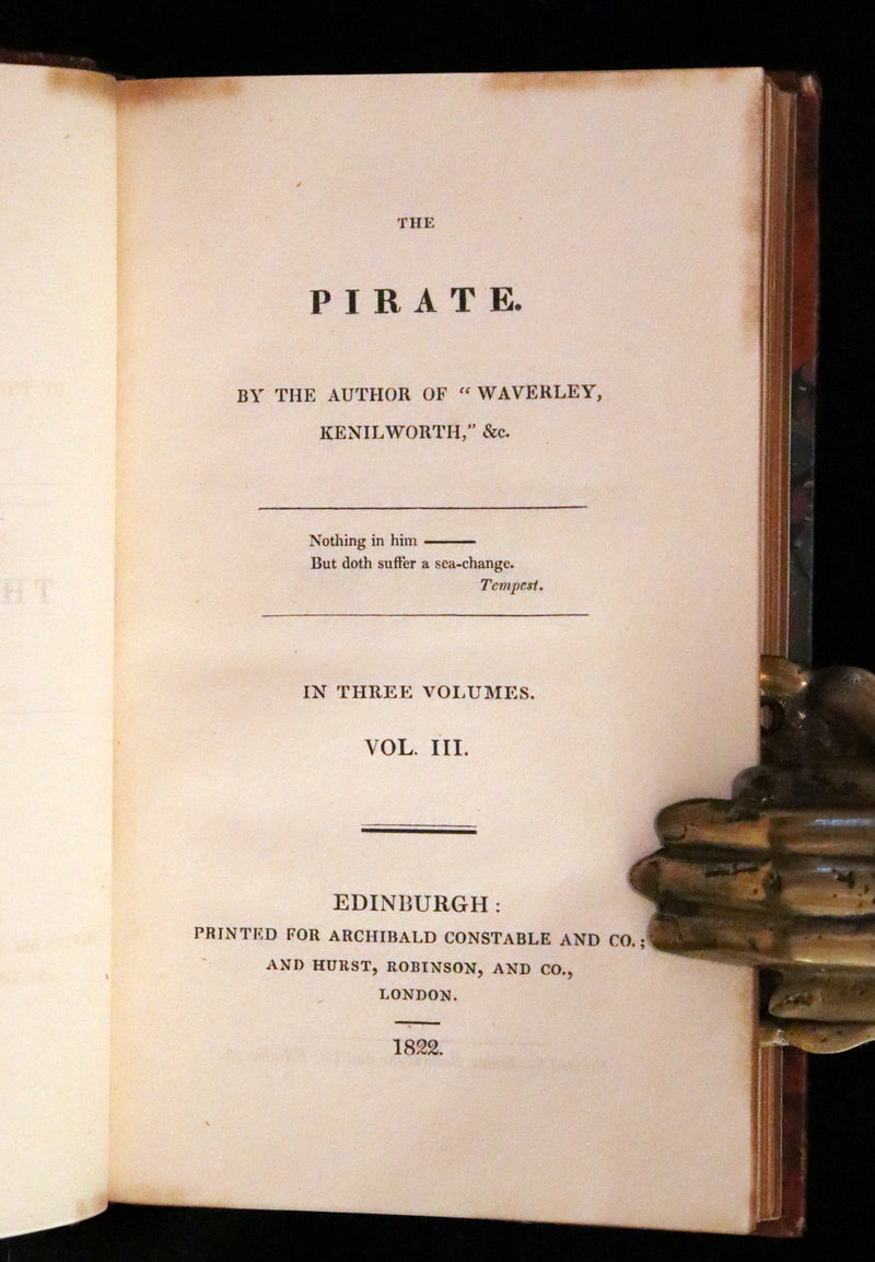 1822 Rare First Edition, Second State Book Set - The Pirate by Sir Walter Scott bound by Bayntun.