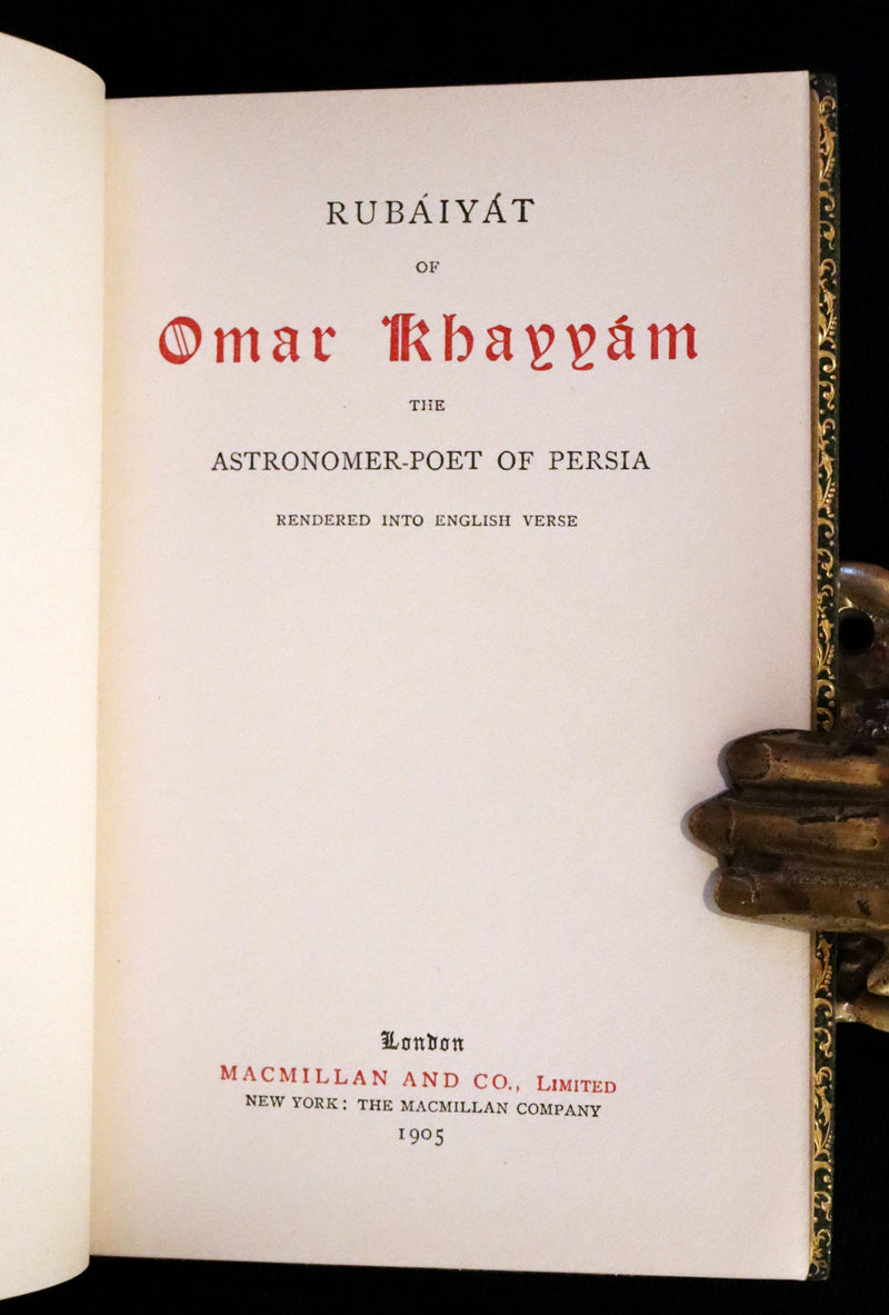1905 Rare Book bound by Riviere - Rubaiyat of Omar Khayyam, The Astronomer-Poet of Persia.