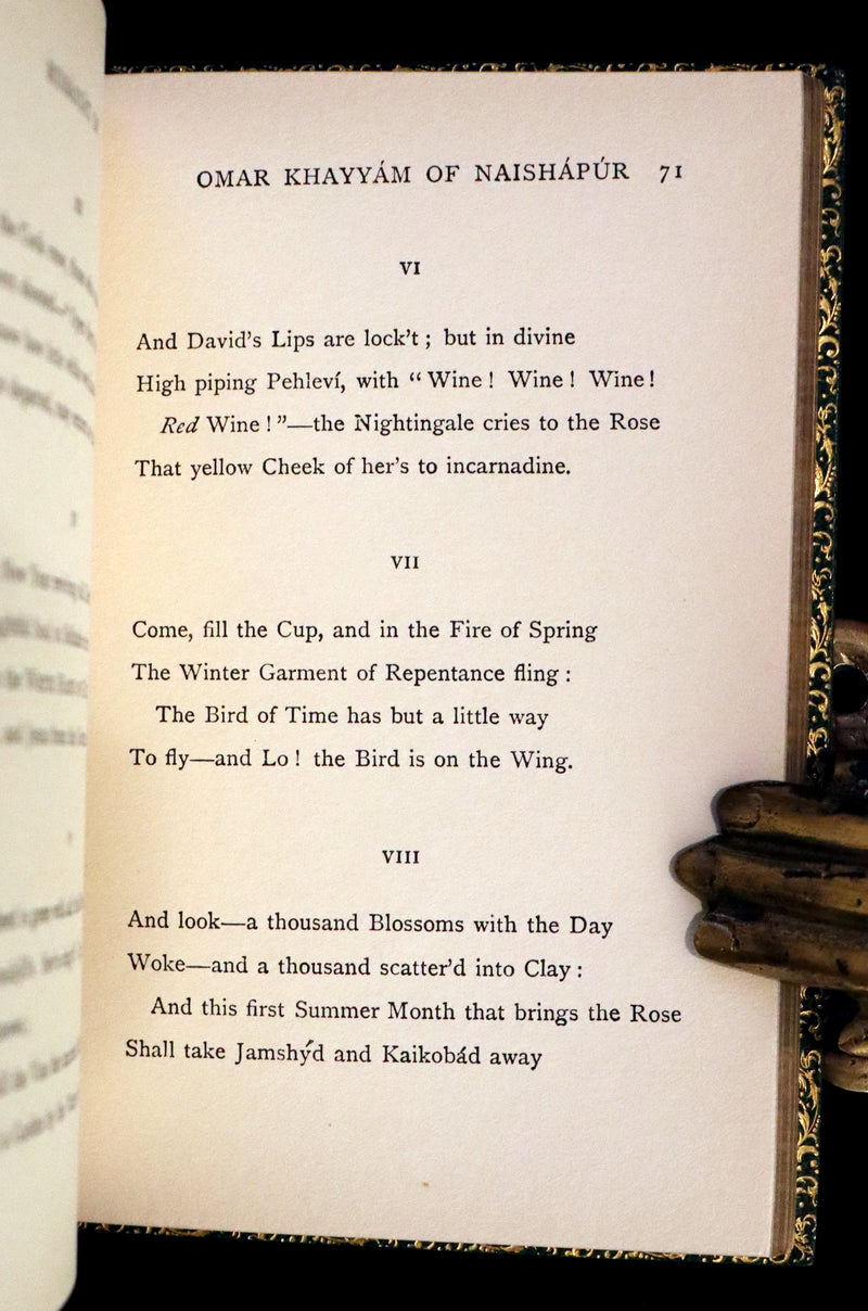 1905 Rare Book bound by Riviere - Rubaiyat of Omar Khayyam, The Astronomer-Poet of Persia.