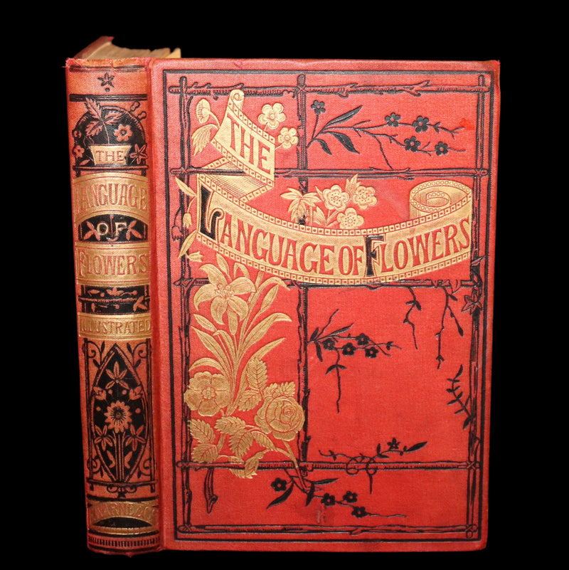 1870 Scarce Floriography Book ~ The Language of Flowers Including Floral Poetry Illustrated.