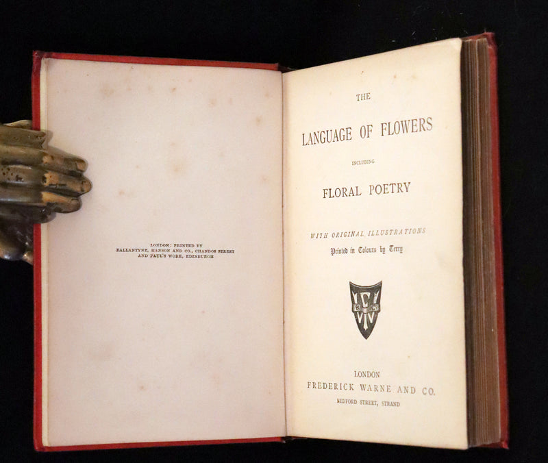 1870 Scarce Floriography Book ~ The Language of Flowers Including Floral Poetry Illustrated.