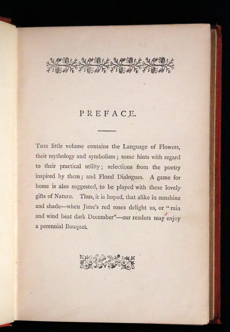 1870 Scarce Floriography Book ~ The Language of Flowers Including Floral Poetry Illustrated.