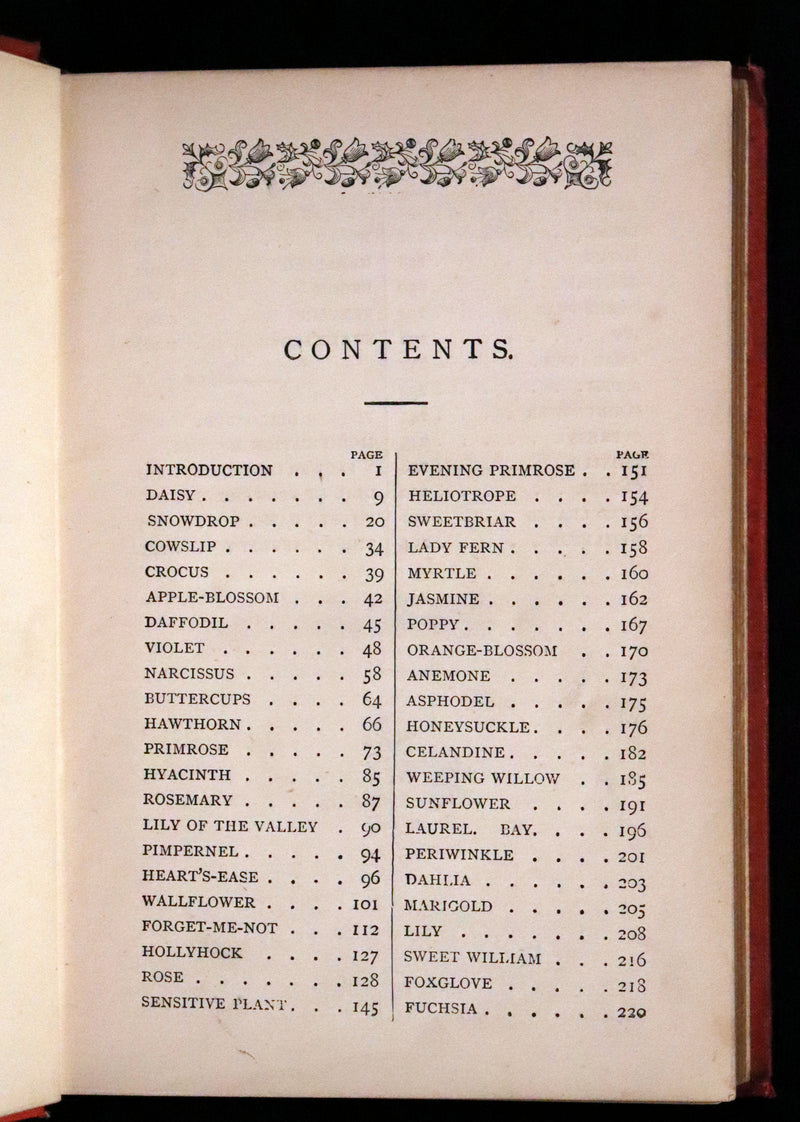 1870 Scarce Floriography Book ~ The Language of Flowers Including Floral Poetry Illustrated.