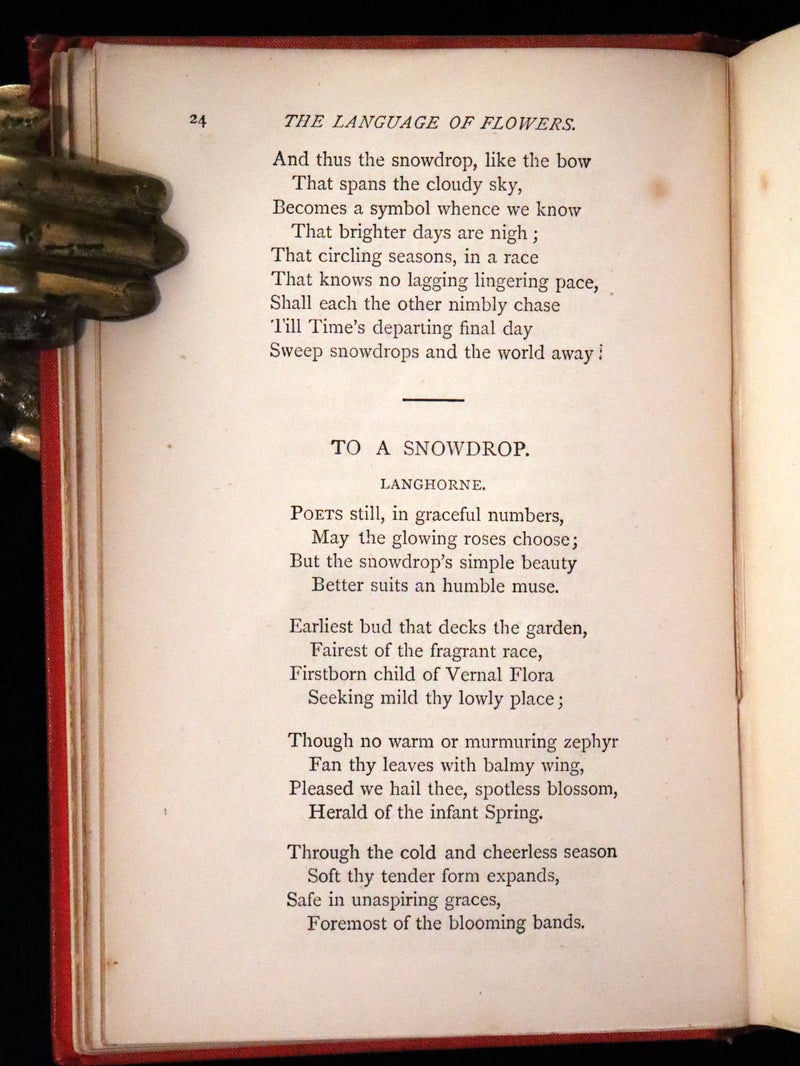 1870 Scarce Floriography Book ~ The Language of Flowers Including Floral Poetry Illustrated.