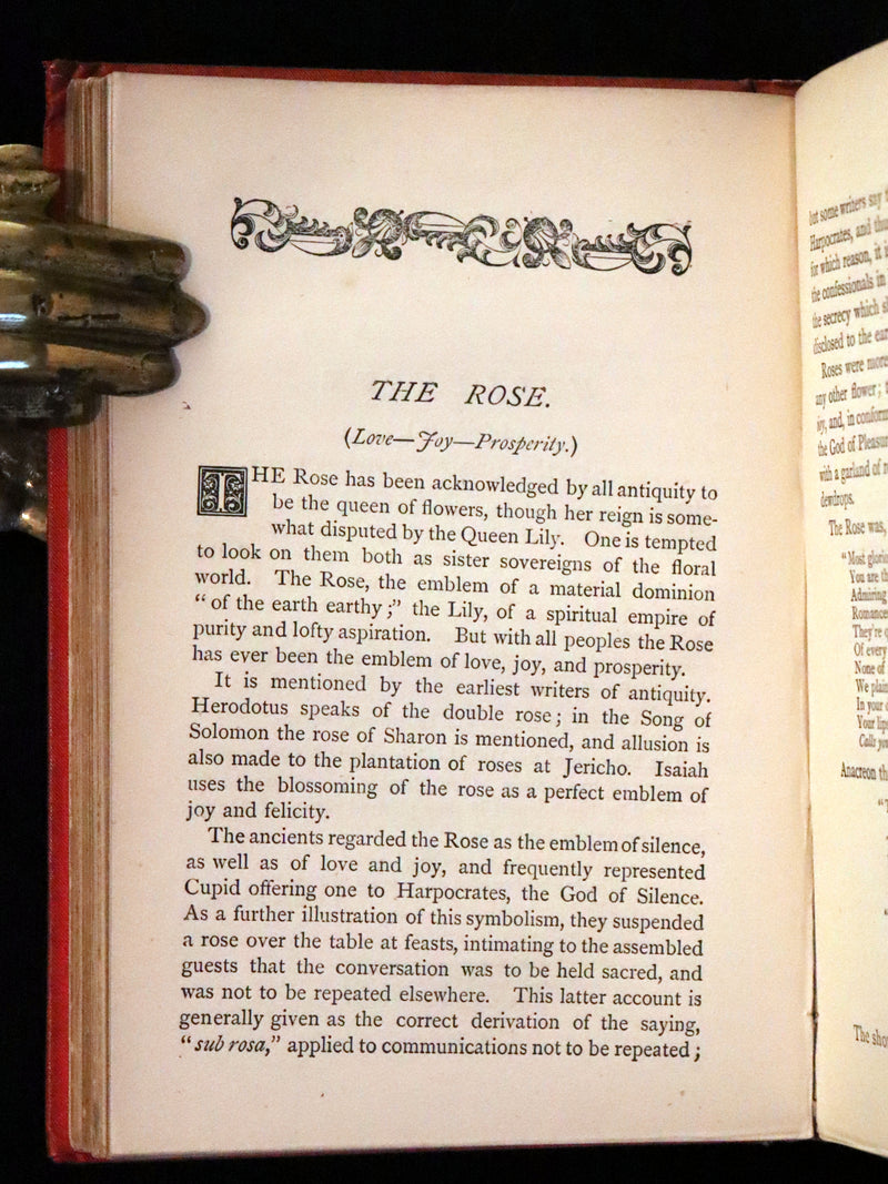 1870 Scarce Floriography Book ~ The Language of Flowers Including Floral Poetry Illustrated.