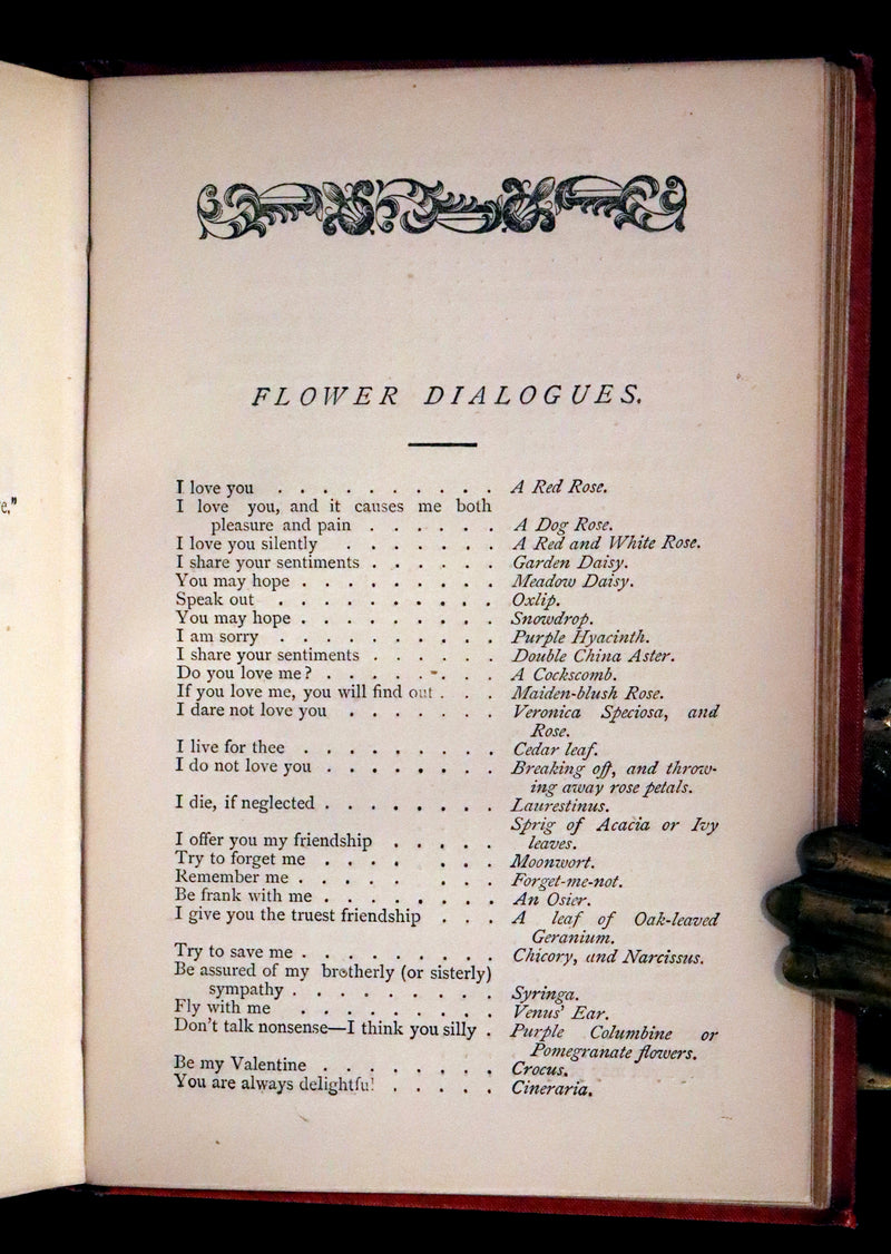 1870 Scarce Floriography Book ~ The Language of Flowers Including Floral Poetry Illustrated.