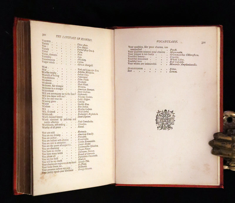 1870 Scarce Floriography Book ~ The Language of Flowers Including Floral Poetry Illustrated.