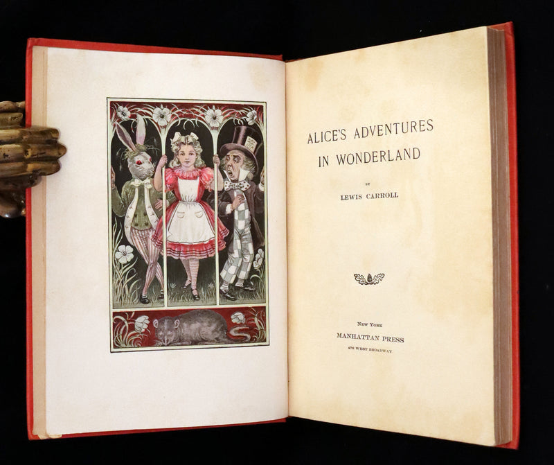 1899 Scarce Manhattan First Color Edition - Alice's Adventures in Wonderland by Lewis Carroll.