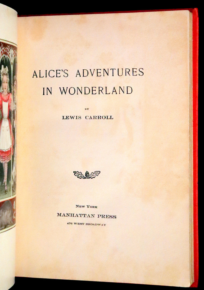 1899 Scarce Manhattan First Color Edition - Alice's Adventures in Wonderland by Lewis Carroll.