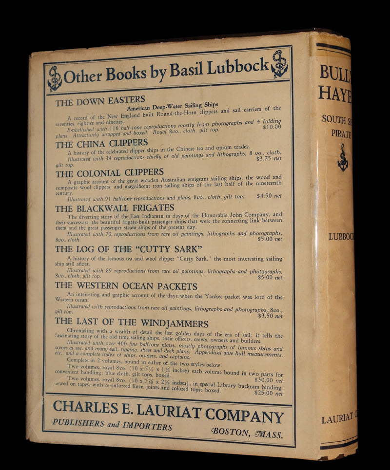 1931 Rare First Edition - Bully Hayes South Sea PIRATE by Basil Lubbock, Illustrated.
