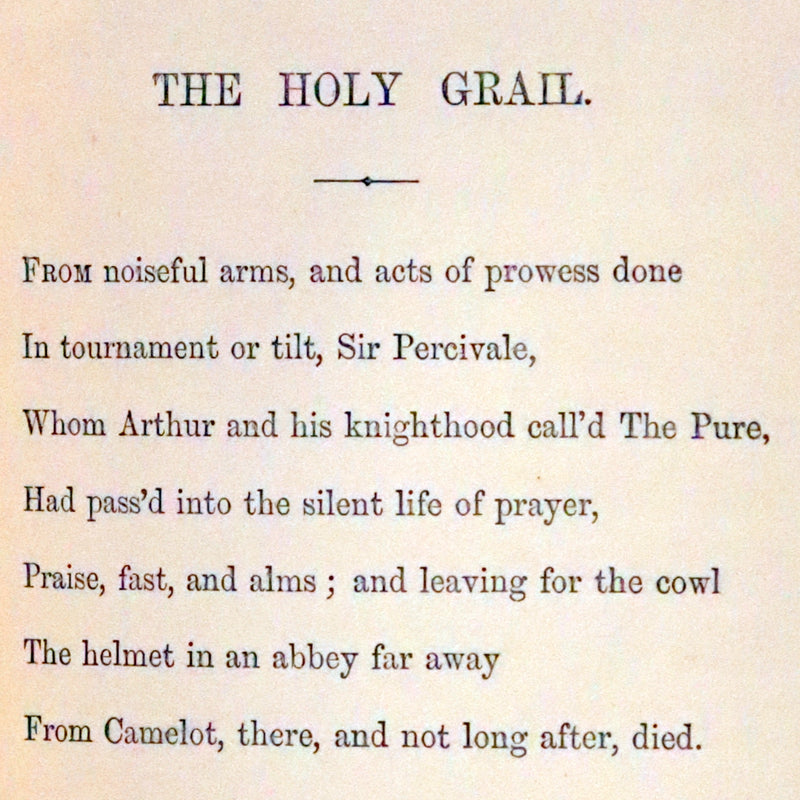 1870 Rare First Edition - Legend of King Arthur & The Holy Grail by Alfred Tennyson.