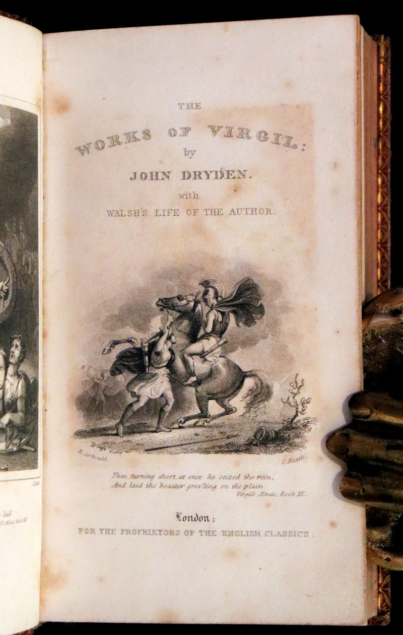 1825 Rare Book - The Works of Virgil Translated by Dryden with Walsh's Life of the Author. Georgics, Aeneis, etc.