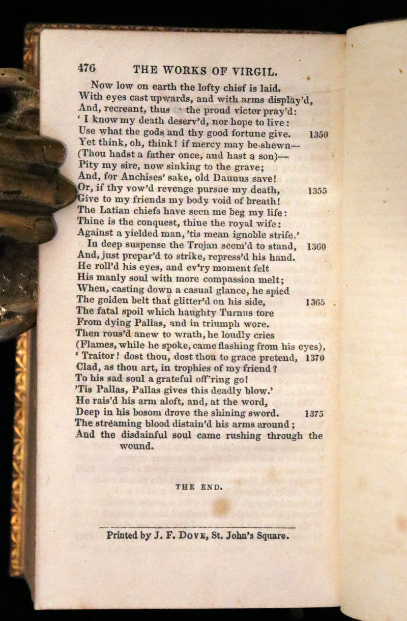 1825 Rare Book - The Works of Virgil Translated by Dryden with Walsh's Life of the Author. Georgics, Aeneis, etc.
