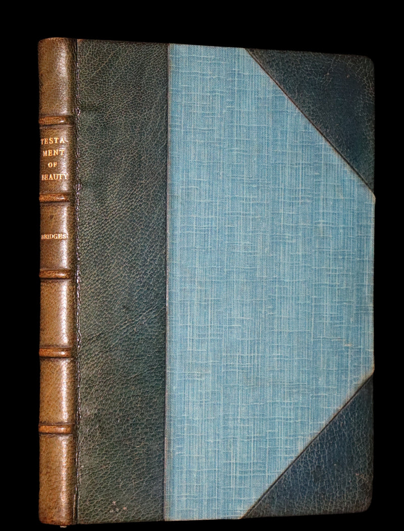 1941 Beautiful Hatchards Binding - The Testament of Beauty by Robert Bridges.