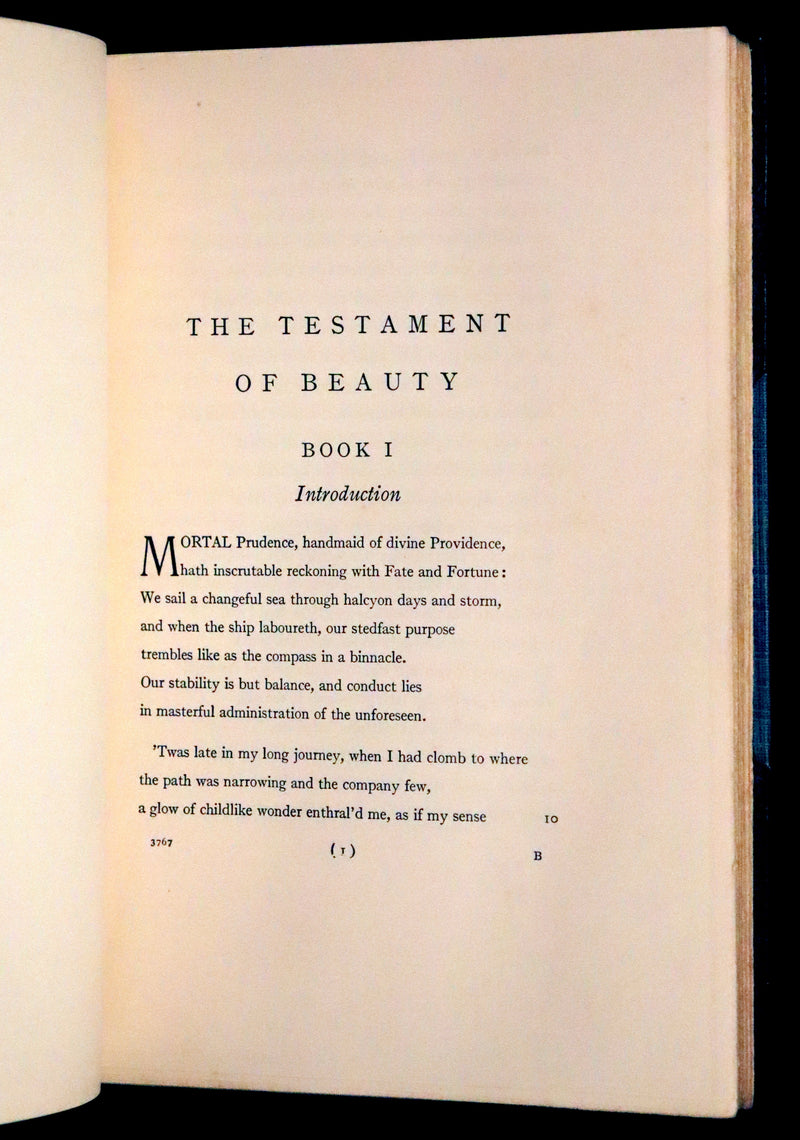 1941 Rare Book - The Testament of Beauty by Robert Bridges.