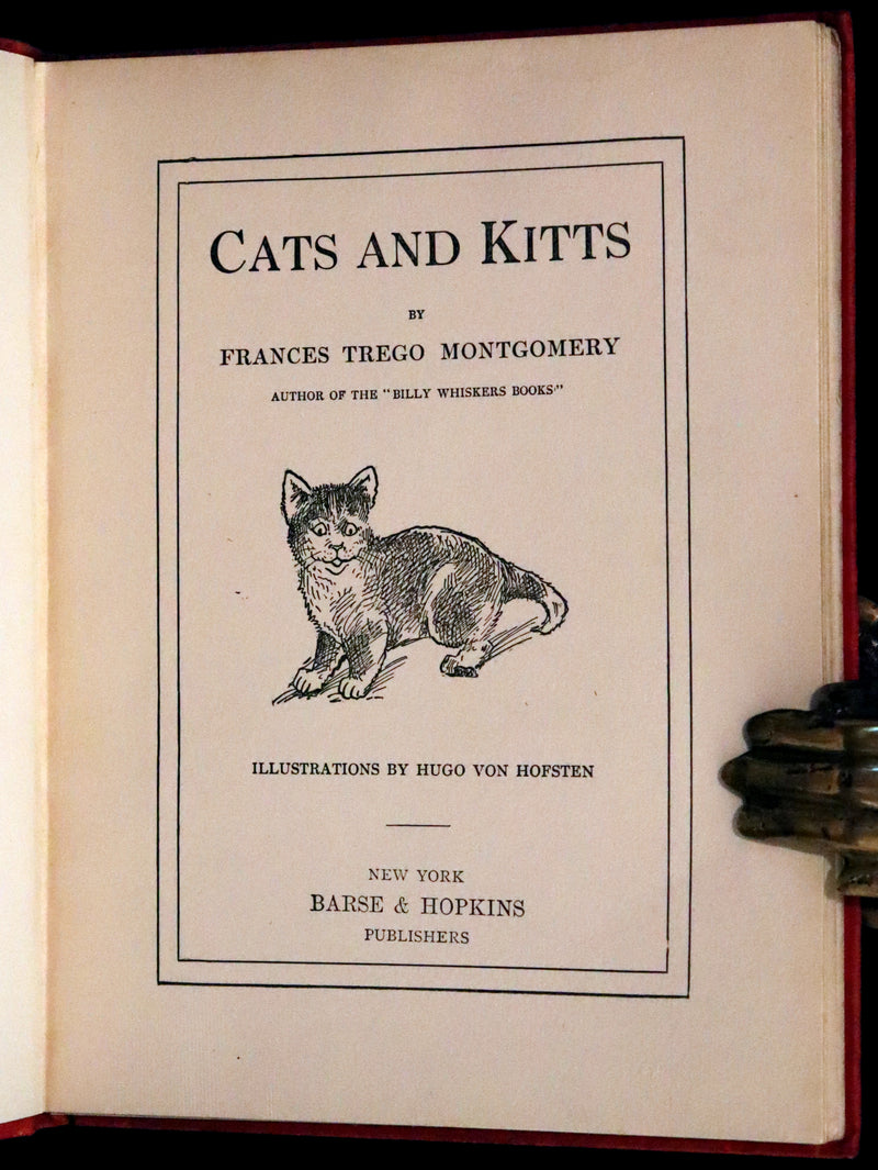 1908 Scarce First Edition - Cats and Kitts by Frances Trego Montgomery illustrated by Hugo Von Hofsten.