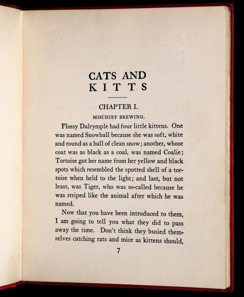1908 Scarce First Edition - Cats and Kitts by Frances Trego Montgomery illustrated by Hugo Von Hofsten.