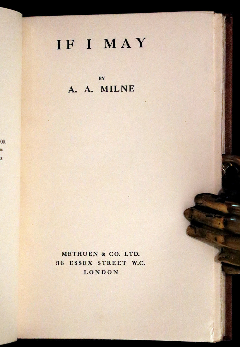 1924 Scarce First DELUXE Edition - If I May & The Day's Play by A. A. Milne (Winnie the Pooh's author).