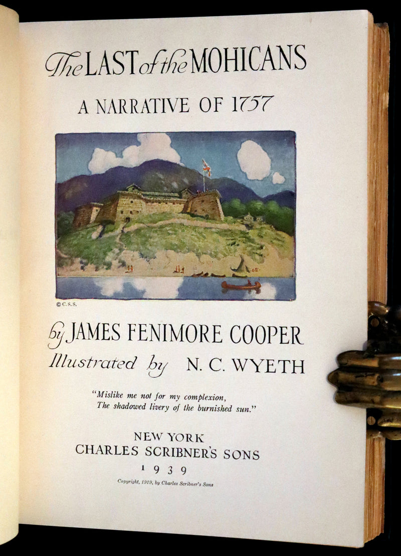 1939 Rare Book - The Last of the Mohicans illustrated by N. C. Wyeth.