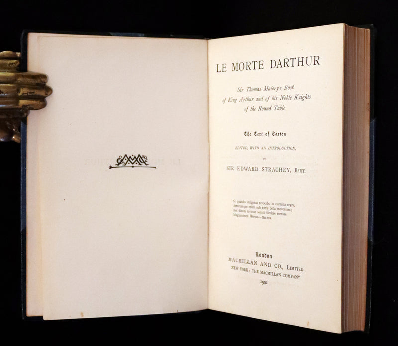 1901 Rare Book bound by Hatchards - Le Morte Darthur, King Arthur and of His Noble Knights of the Round Table.