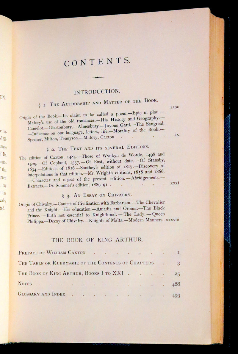 1901 Rare Book bound by Hatchards - Le Morte Darthur, King Arthur and of His Noble Knights of the Round Table.