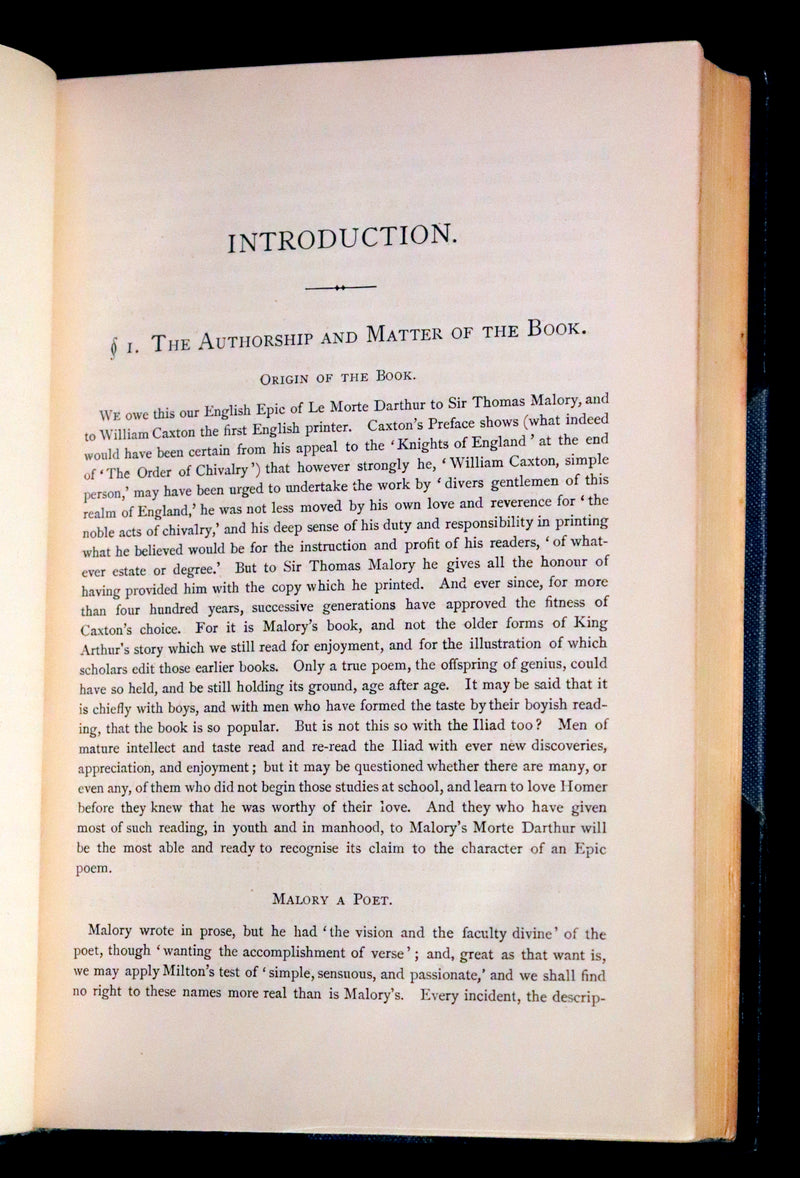 1901 Rare Book bound by Hatchards - Le Morte Darthur, King Arthur and of His Noble Knights of the Round Table.