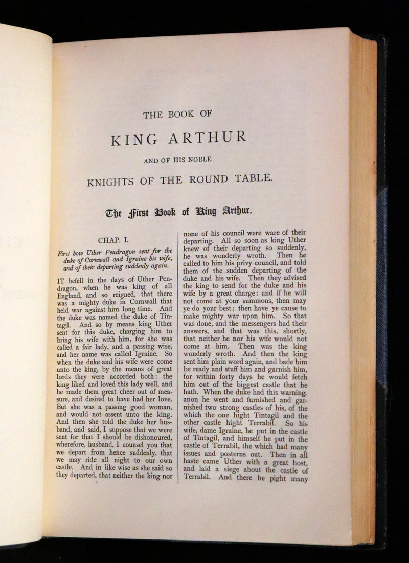 1901 Rare Book bound by Hatchards - Le Morte Darthur, King Arthur and of His Noble Knights of the Round Table.