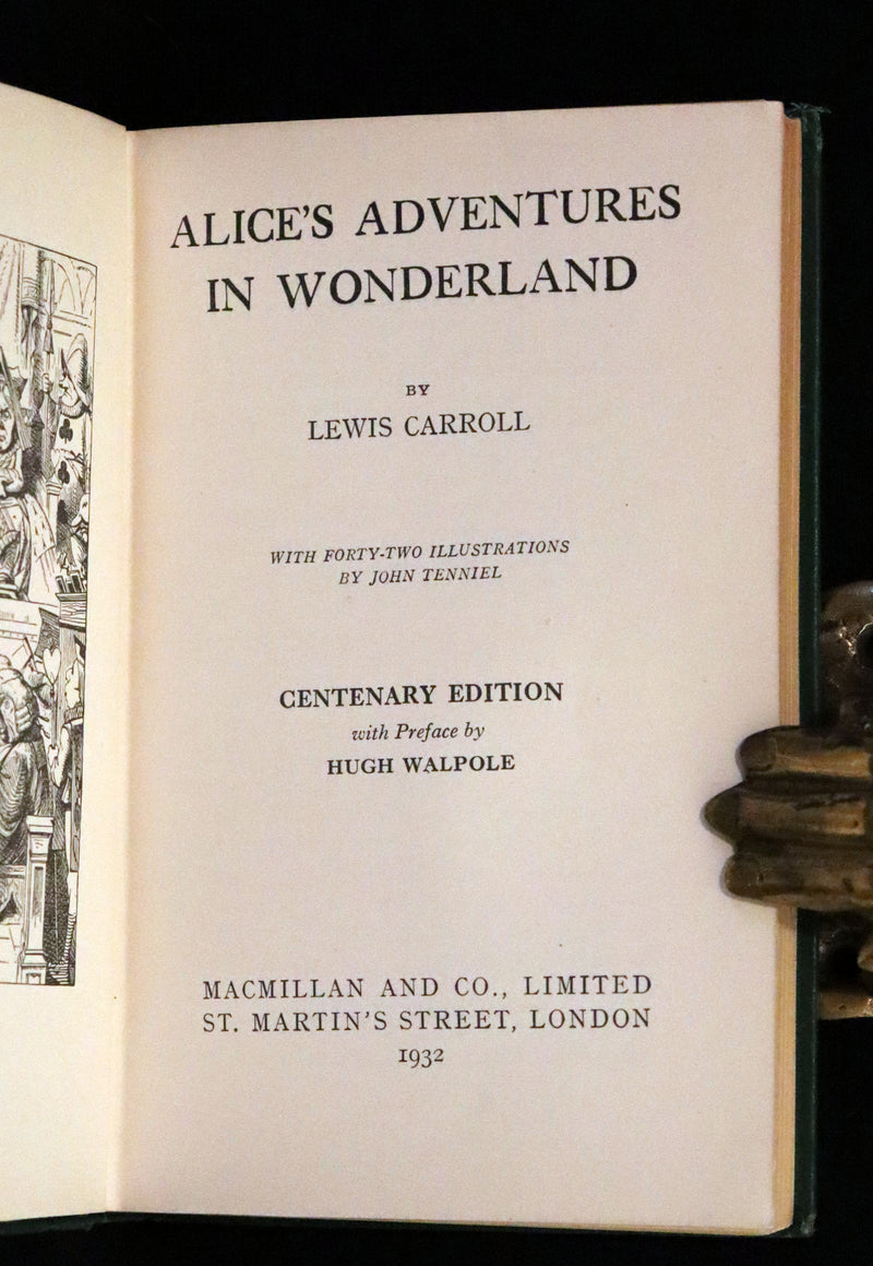 1932 Rare Centenary Edition - Alice's Adventures in Wonderland by Lewis Carroll.